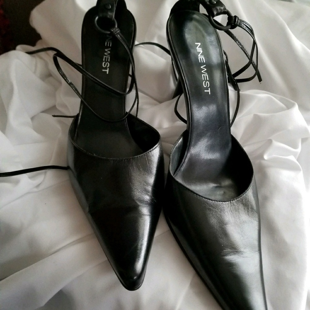 NWT Nine West in Box black sexy ankle straps pumps